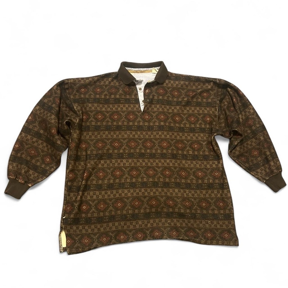 Brown Patterned Men's Polo Shirt